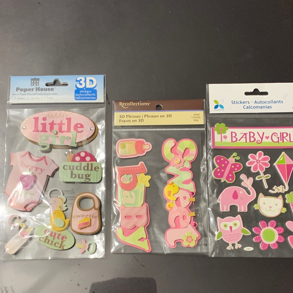 3D Baby Girl Sticker Set